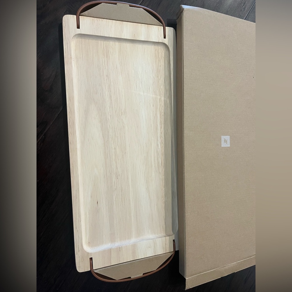 New! Nespresso wooden serving tray